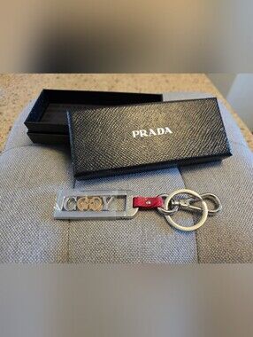 Prada Keychain With Leather